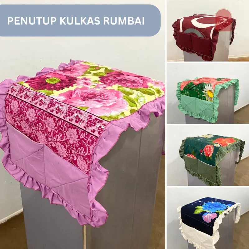 ANEKA BEDSHEET - Cover Kulkas / Sarung Penutup Kulkas Rumbai 0
