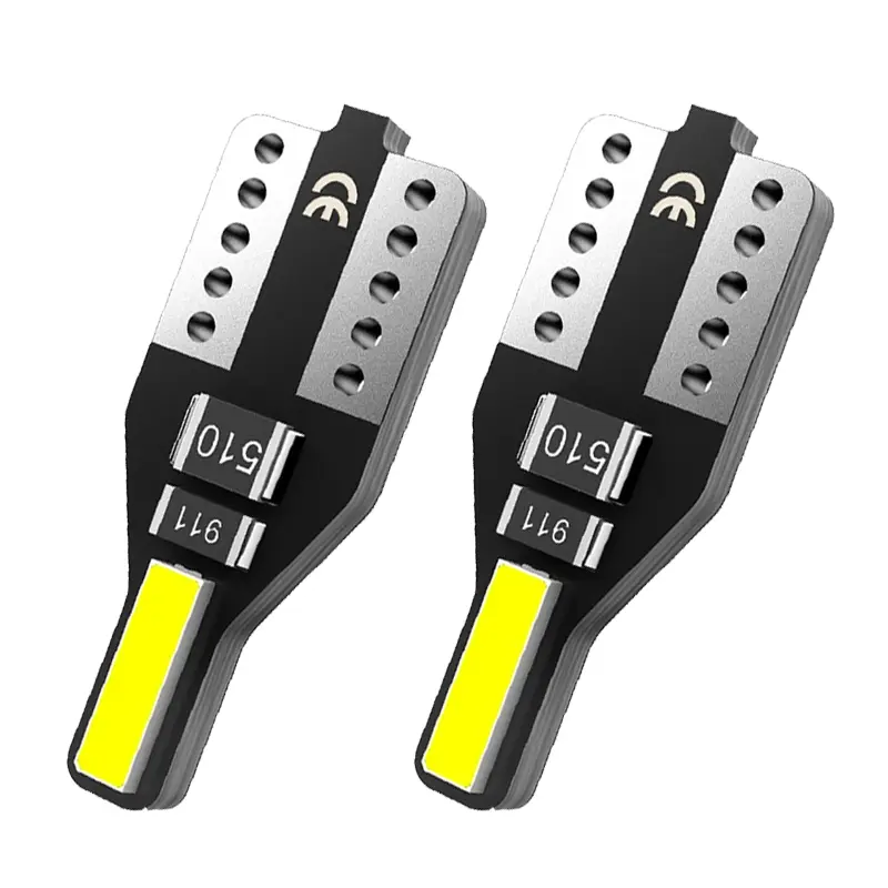 Đèn đỗ xe ô tô LED, 2 CÁI, T10 / CANbus, Đèn vòm, Đèn nội thất, Đèn chiếu sáng, Trắng 6000K, Đèn chiếu điểm 12V