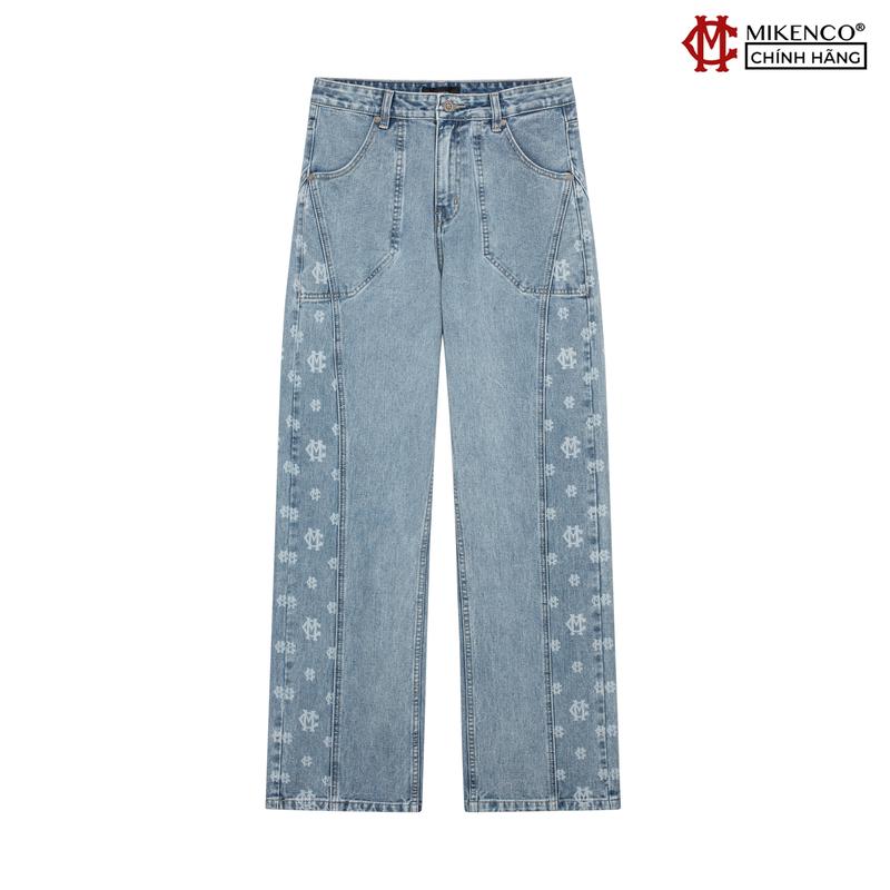 Quần jean unisex MIKENCO Monogram Denim Jeans Có Túi