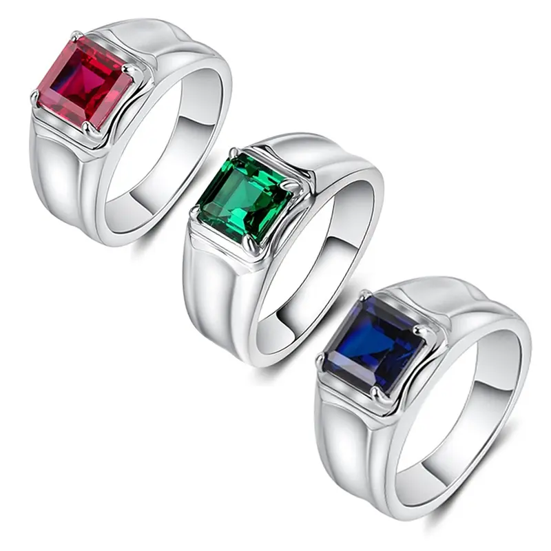3 Colors Cubic Zirconia Simple Style Men Women Fashion Ring