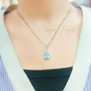 kalung titanium Permata tetes zircon Anti karat dan anti luntur