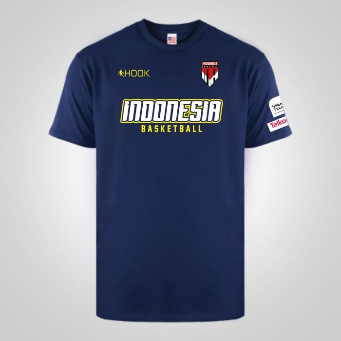 Kaos Timnas Basket Indonesia Premium X HOOK Basketball navy XXL
