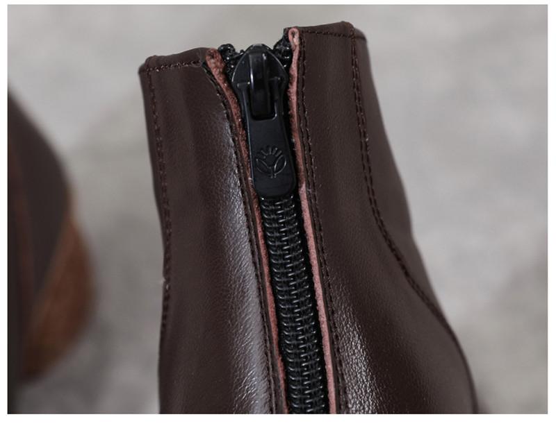 Product Introduction of Genuine Leather Winter Boots Women Chelsea Shoes Booties Woman Ankle Boots Platform Shoes Botines Mujer 2