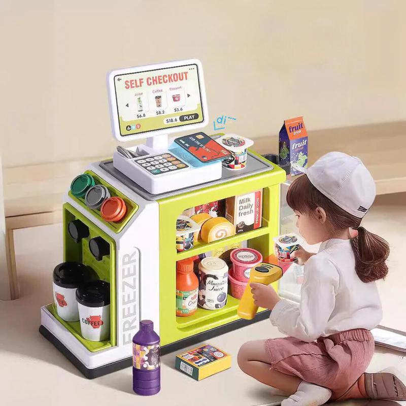 Đồ Chơi Máy Tính Tiền Siêu Thị Taby Toys , Có Máy Quẹt Thẻ Và Quầy Bán Cafe Cho Bé Nhập Vai Bán Hàng - Đồ chơi làm quà tặng sinh nhật cho bé