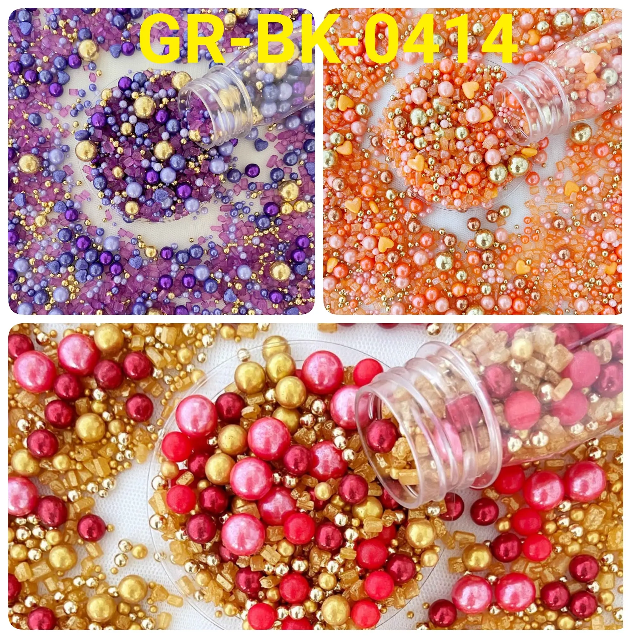 GR-BK-0414 Trimit springkel sprinkles 30gr mutiara emas ungu pink