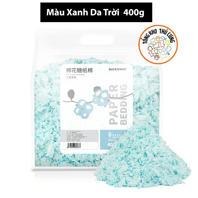Giấy lót chuồng cho thú cưng nhỏ, làm ổ chuột hamster HÃNG BUCATSTATE bông giấy mềm mại không bụi, bảo vệ hệ hô hấp 400g 7