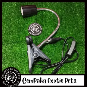 NOMOY FITTING LONG LAMP HOLDER NJ-11  / LAMPU JEPIT / LAMPU MEJA / LAMPU REPTILE KURA TORTO IGUANA KADAL SULCATA PARDALIS ALDABRA CHAMELEON