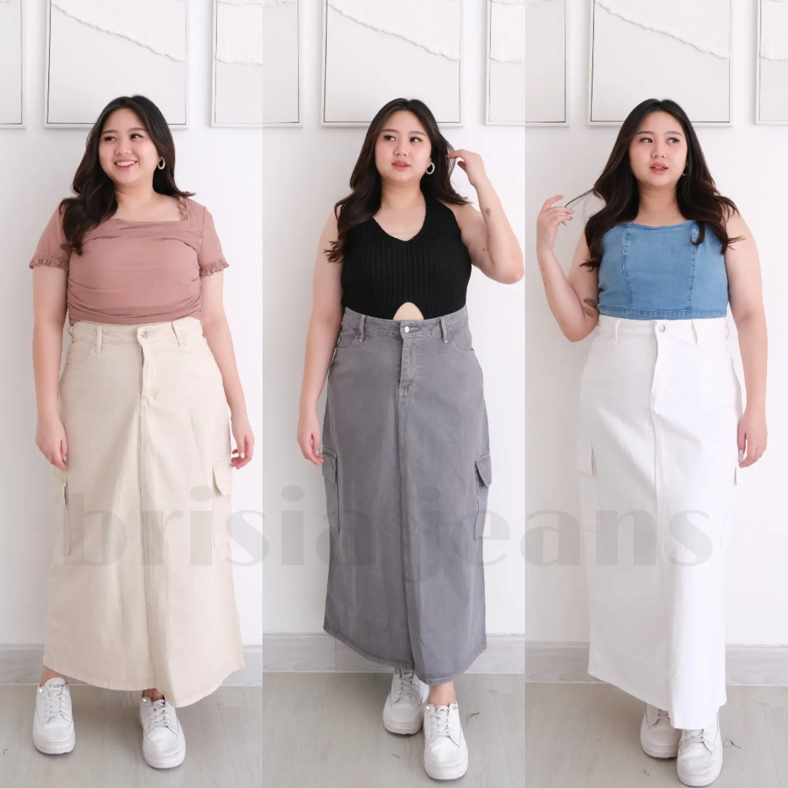 YU-MI Highwaist Cargo Skirt / Rok Cargo Jumbo Bigsize