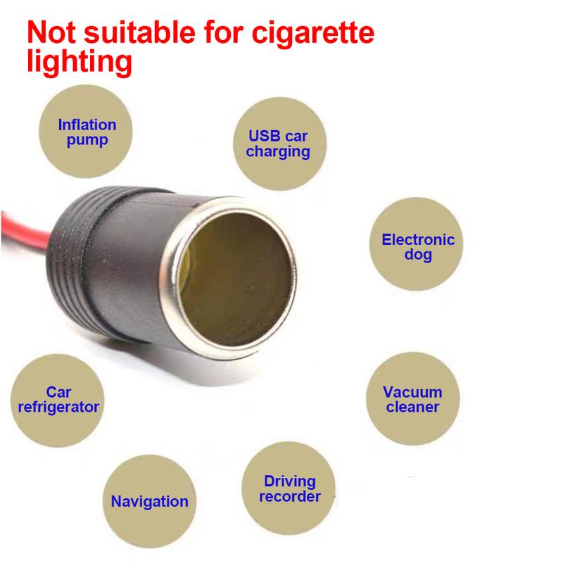 Product Introduction of KEBETMEE 12V car charger cable 10A/15A/20A female socket connector adapter 3