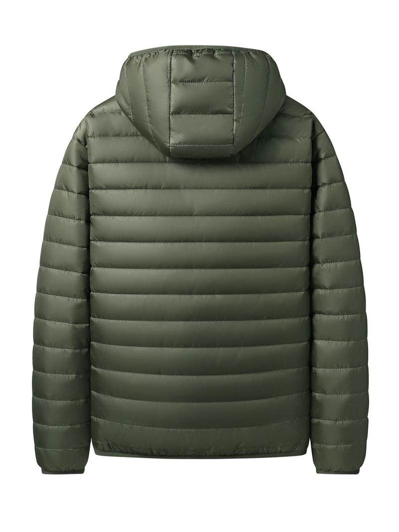 Product Introduction of Men's Solid Zip Up Thermal Lined Hooded Jacket, Regular Fit Casual Long Sleeve Pocket  Outerwear for Fall & Winter, Men's Clothes for Daily Wear 6