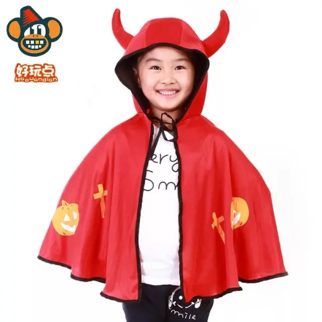 Áo Choàng Có Mũ Sừng Ác Quỷ Halloween Cho Bé Hóa Trang. 5