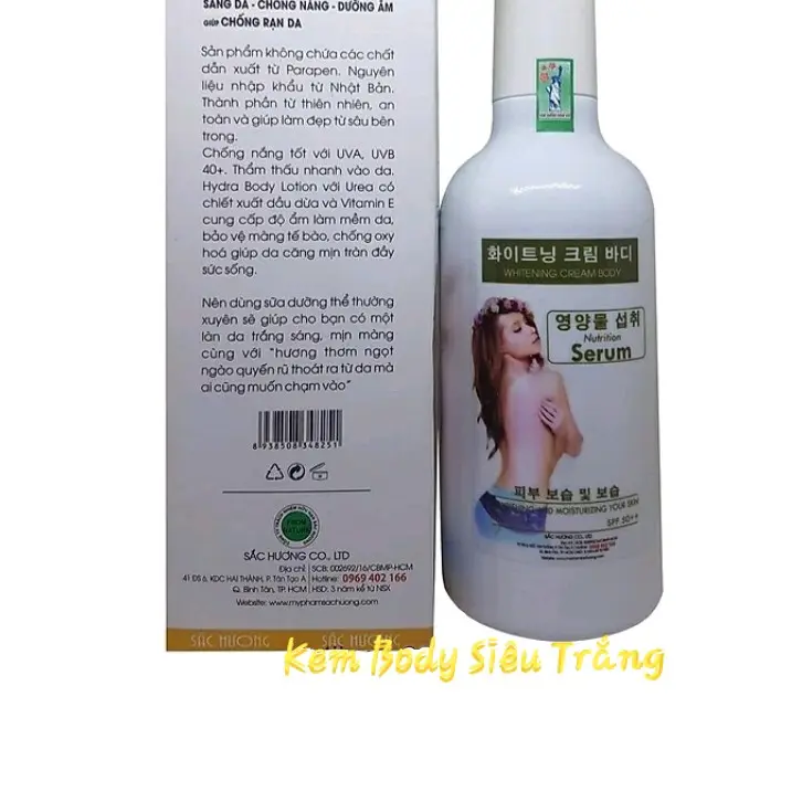 Kem Dưỡng Trắng Da Body Cao Cấp - Kem Body Dưỡng Trắng Nhanh Toàn Thân Sắc Hương 300ml Thơm suốt cả ngày