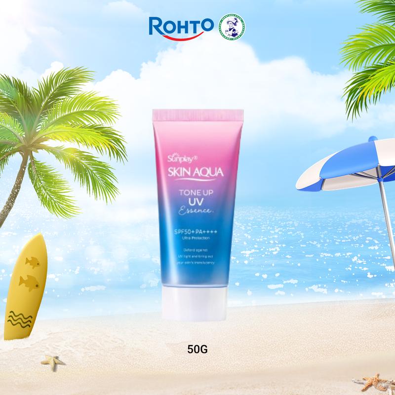 (Quà tặng đính kèm ngẫu nhiên tùy chương trình khuyến mãi) Tinh chất chống nắng nâng tông dành cho da khô/thường Sunplay Skin Aqua Tone Up UV Essence Lavender SPF50+ PA++++ (50g)