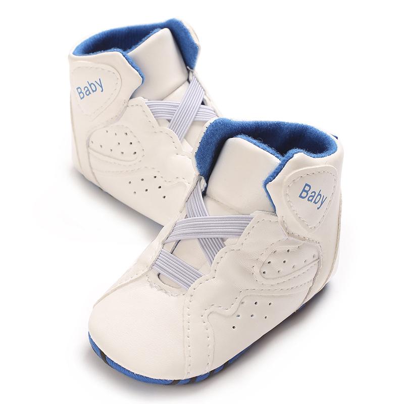 Product Introduction of Baby Boys Artificial PU Sneaker Spring Autumn High Top Anti-Slip Sole Contrast Color Flat Shoes 12