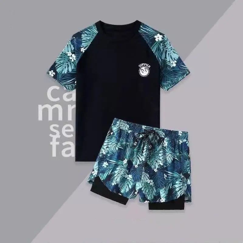 Swimsuit Men's Suit Men's plus Size Quick-Drying Swimming Trunks Hot Spring Top Men's Swimming Trunks Anti-Embarrassment Swimming Equipment Women