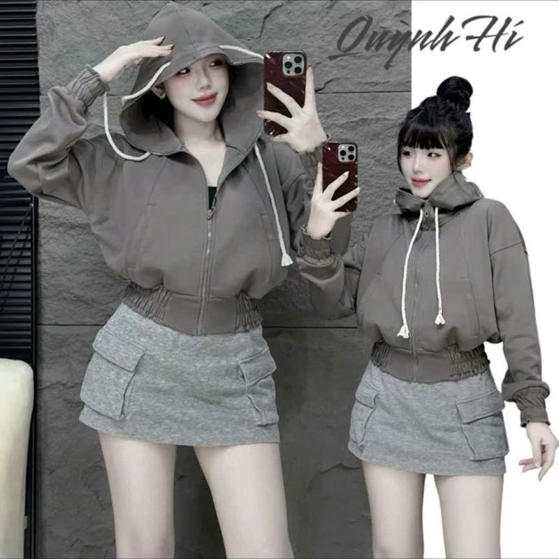 ÁO KHOÁC NỈ TRƠN,DÂY NÓN,CÓ TÚI TRONG MM