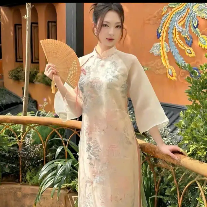Áó dài thủy mặc hàng hot trend 2025 - women Dress Voan