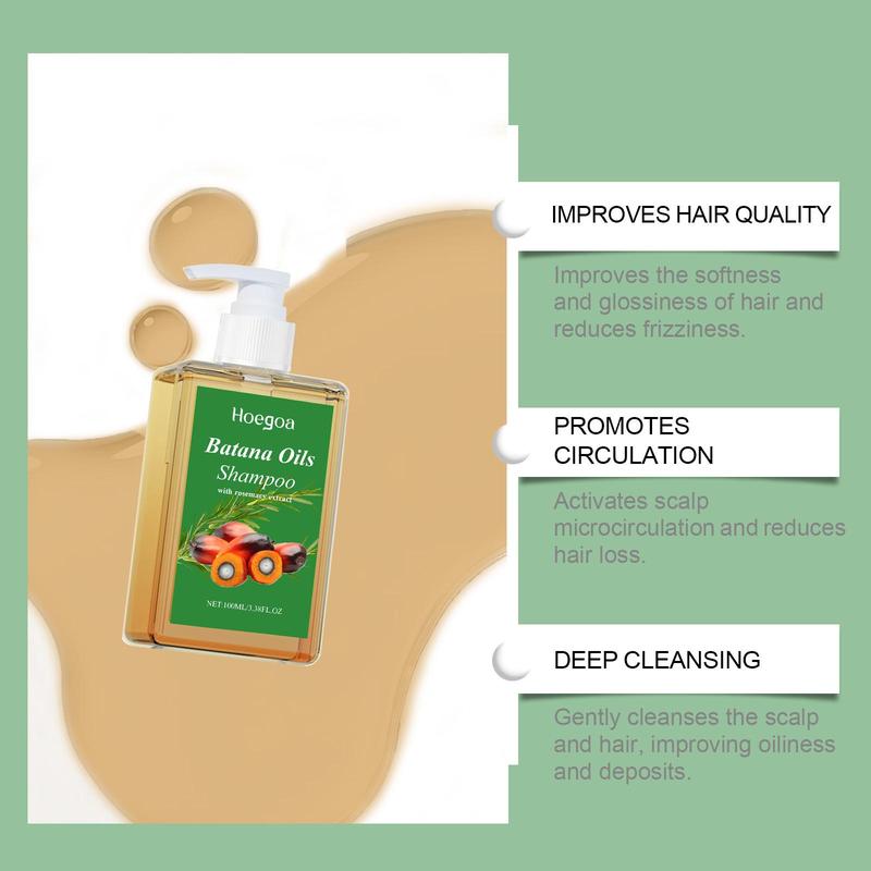 Product Introduction of Natural Batana Oil Shampoo, 1 Count/3 Counts Gentle Nourishing Hair Shampoo, Lightweight Smoothing Hair Care Product for Women & Men, Conditioner, Organic 3