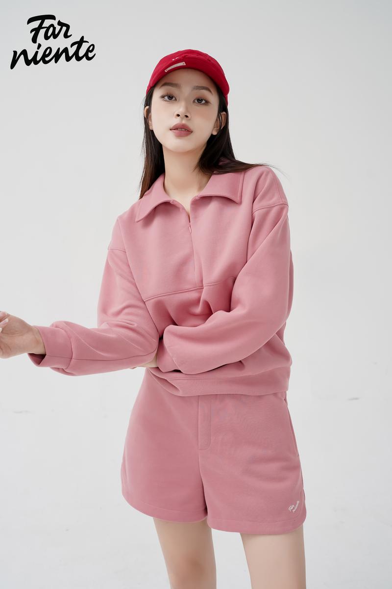 Product Introduction of [Far Niente Clothing] FAR PINK Set bộ nỉ + Set phong cách Năng động + Hiện đại Nữ Women Áo Top 9