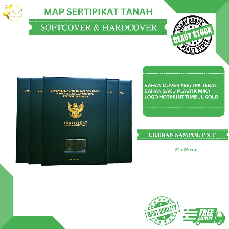 PREMIUM SAMPUL SERTIPIKAT TANAH BPN / COVER SERTIFIKAT TANAH /  MAP RUMAH Hijau 1