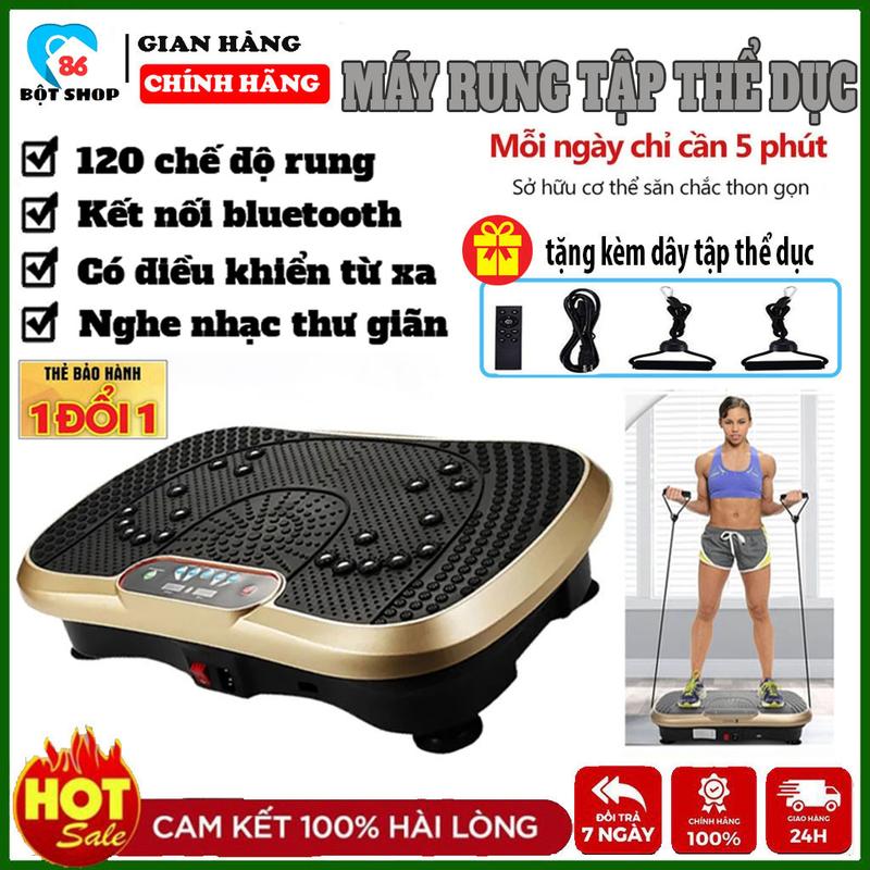 [BH 12 THÁNG] Máy rung lắc toan thân đa năng 120 chế độ, máy massage rung nữ, máy tập thể dục, gym điều kiển từ xa kết nối bluetooth nghe nhạc tiện lợi
