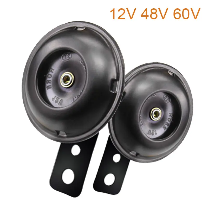 General Motorcycle Electric Horn Kit Waterproof Round Speaker Loud Electric Horn Suitable for Bicycle Scooter 12V 48V 60V 105dB Audio Smartphone