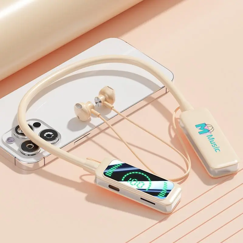 New high-end running wireless bluetooth headset hanging neck sport game long standby battery life comes with binaural magnetic Free Shipping