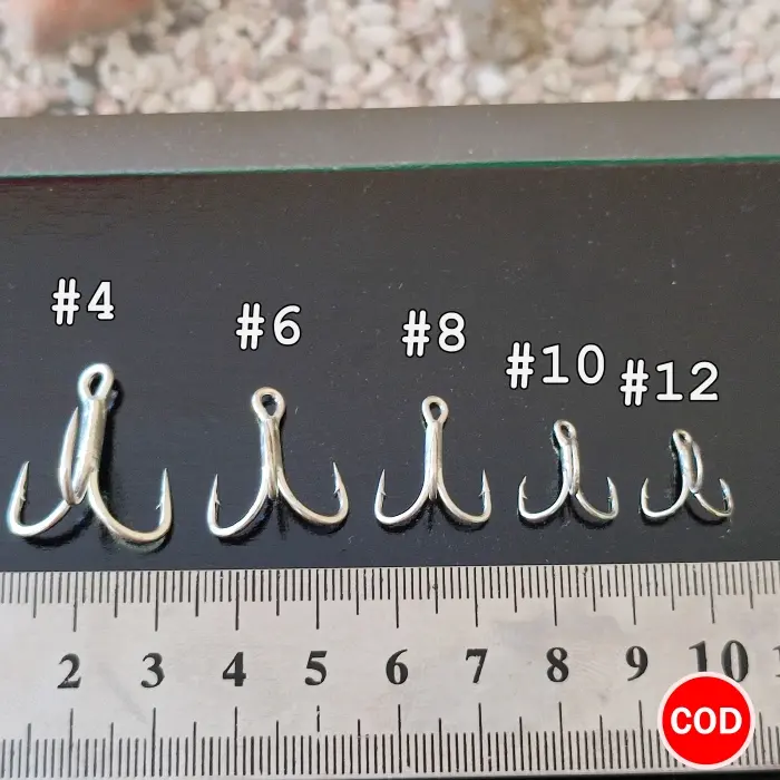 Treble hook 3x Strong kail Pancing Mata tiga Cutting Point Nomor #8 #6