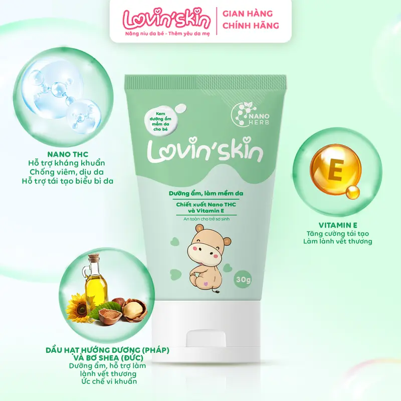 Combo Kem Chống Nắng và Kem Dưỡng Ẩm mềm da cho bé LOVIN'SKIN 6