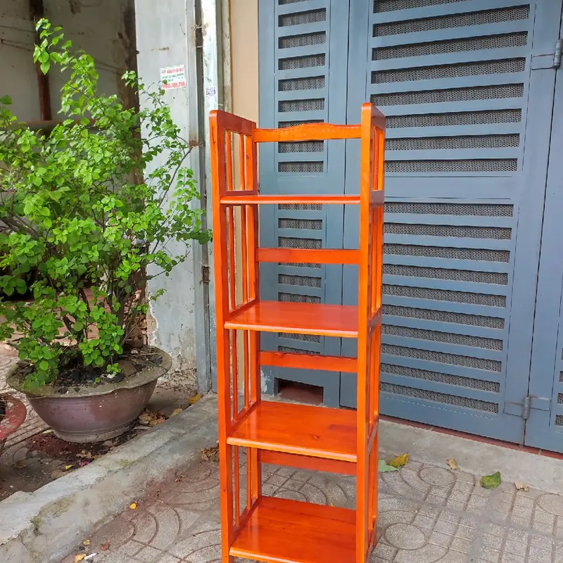 kệ gỗ nhỏ 4 tầng ngang 40cm cao 1m25 gỗ tự nhiên chắc chắn đẹp tầng  4 1