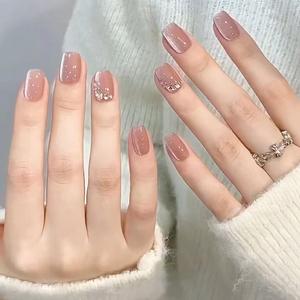 30枚入り ショートスクエア付け爪 個性派デザイン ネイルアート愛好家＆プロに最適 ギフト用ネイルアクセサリー