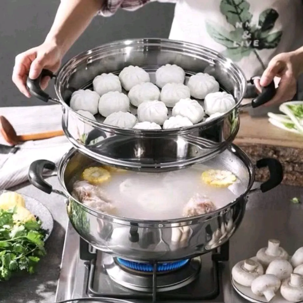 Nồi Inox 2 tầng tiện lợi cho việc nấu nướng