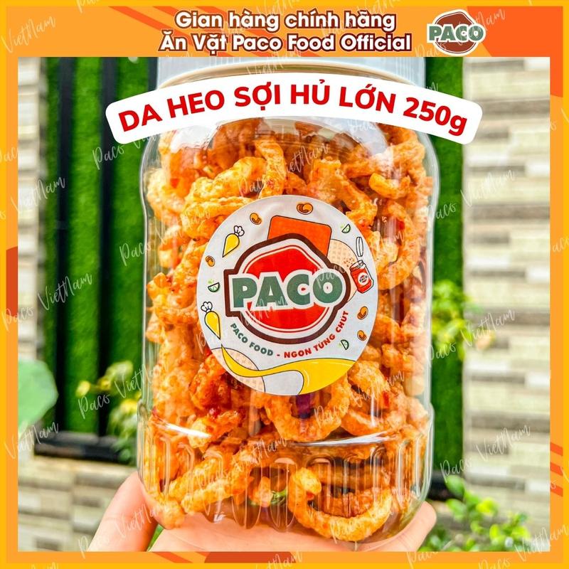 DA HEO SỢI BÌ HEO CHÁY BƠ TỎI CỌNG ĐỘC LẠ NGON GIÒN NHÀ PACO FOOD HỦ LỚN 250g đồ ăn vặt snacks Thức Ăn
