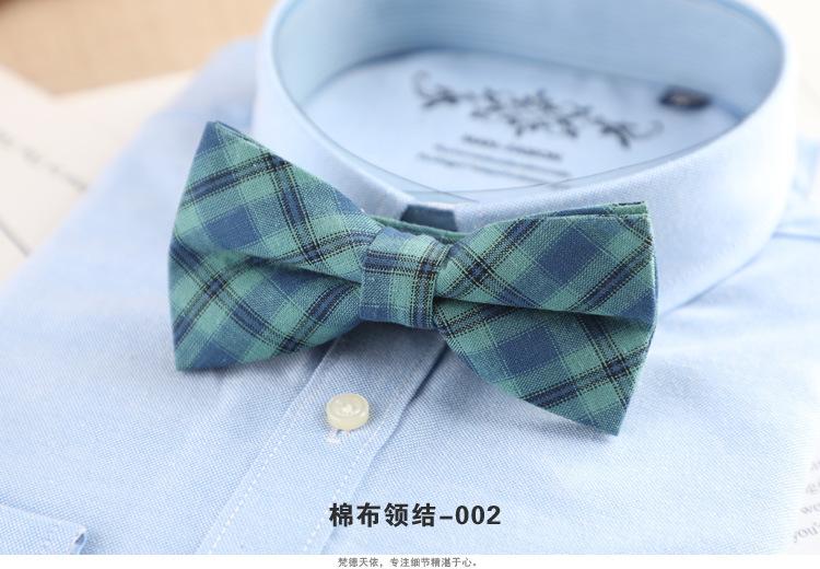 Product Introduction of 1PCS Men's Bow Tie Korean Version Fashion Casual Bow Cotton Trendy Plaid Striped Collar Bow Tie Manufacturer Wholesale Spot 5