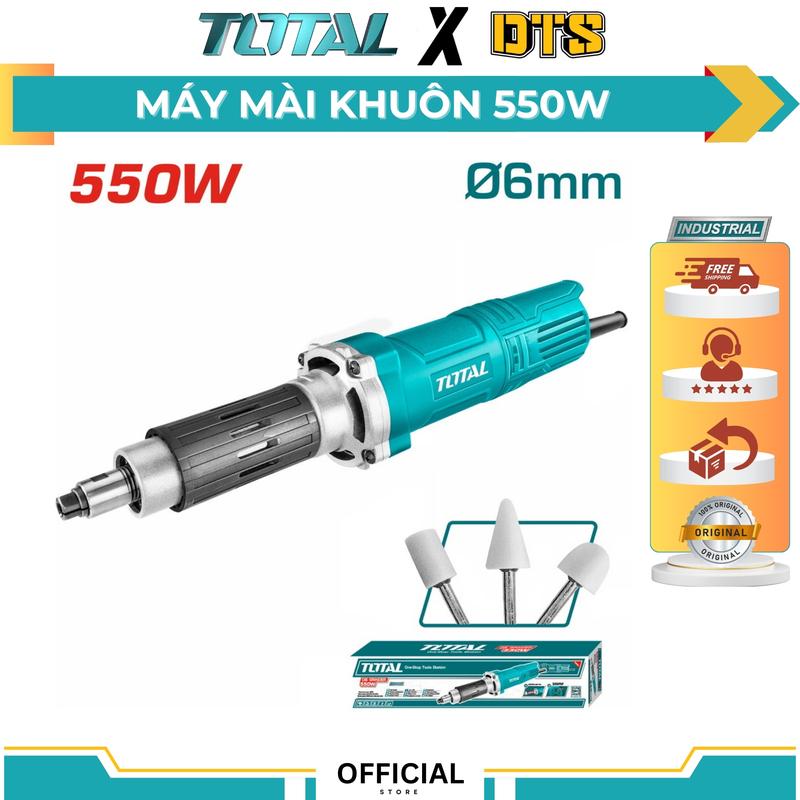  Máy mài khuôn cầm tay công suất đầu vào 550W TOTAL TG55061 | Kích thước đầu mài 6mm tốc độ không tải 29000 vòng   phút điện áp 220-240V công tắc on off có màn hình LCD hiển thị tốc độ motor lõi đồng 100%  tích hợp mài cắt 