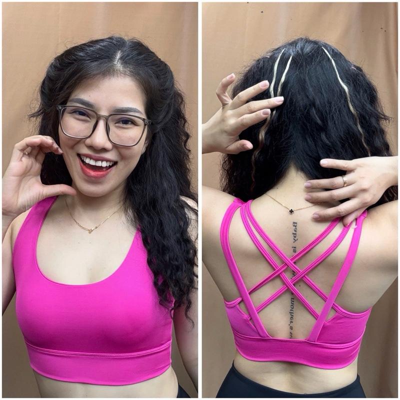 Áo Bra Đan Dây Lưng Cho Nữ Tập Thể Thao Cá Tính Kèm Sẵn Mút