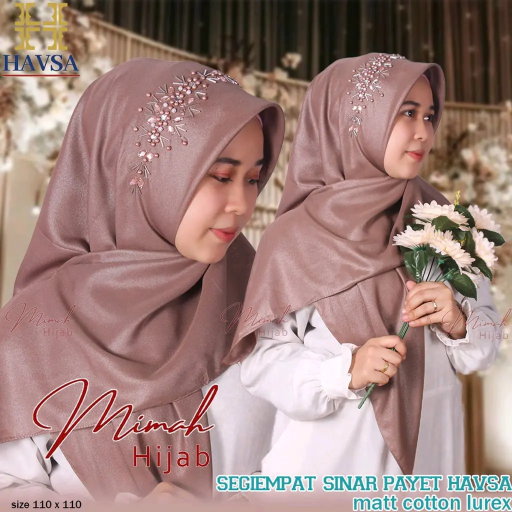 segiempat sinar Payet mutiara / hijab pesta / segitiga glow Payet