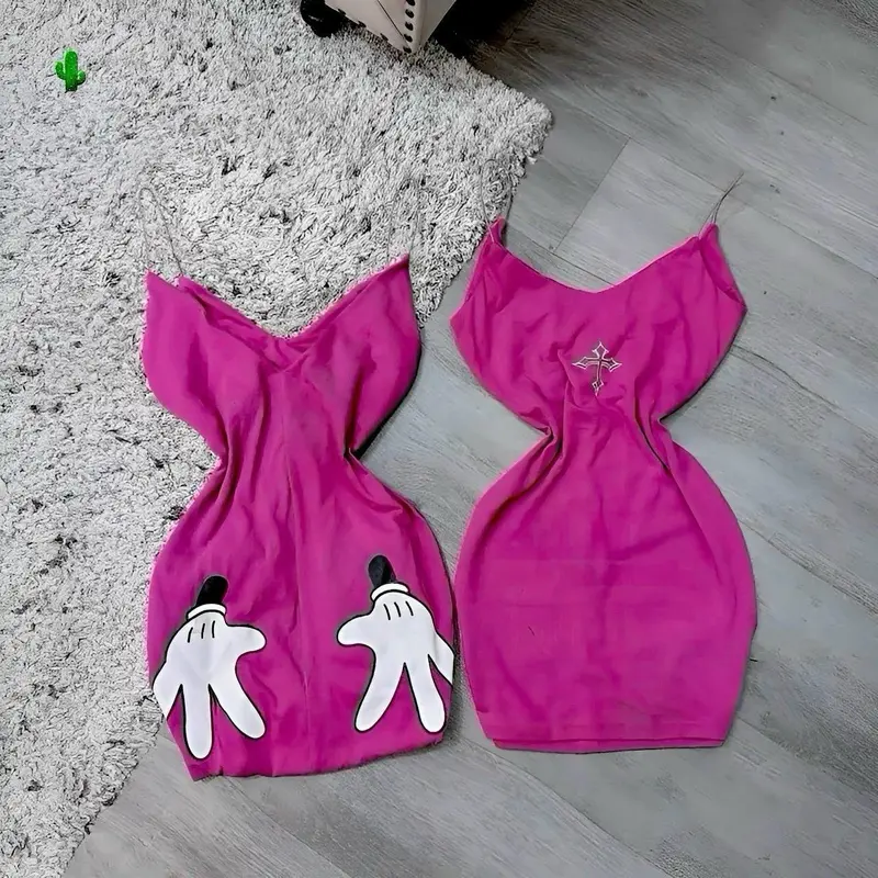 Đầm body 2 dây bàn tay đầm body bàn tay có mút ngực ôm giãn Màu Đen Nữ <55kg 2