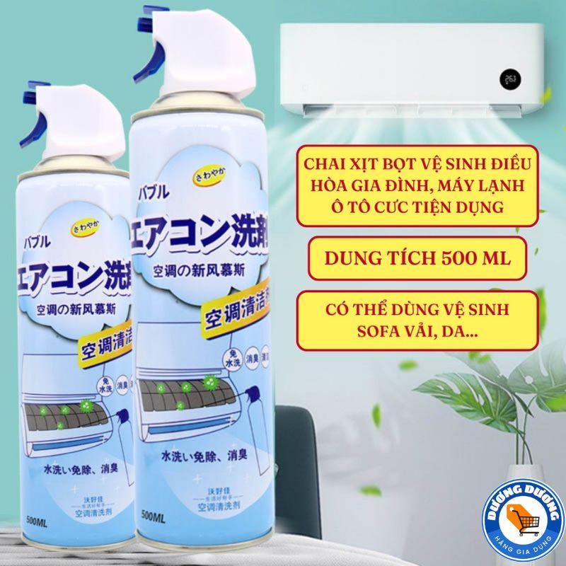 Chai Xịt Vệ Sinh Điều Hòa, Máy Lạnh 500ML Tẩy Sạch Các Vết Bụi Bẩn Và Diệt Khuẩn, Nấm Mốc , Khủ Mùi Hôi Khó Chịu Của Máy Làm Sạch Nước Rửa Chén chai  tẩy