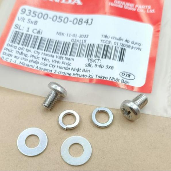Bộ ốc vít bắt vĩ cổ pô chống nóng xe Honda dream - wave chính hãng 6 chi tiết