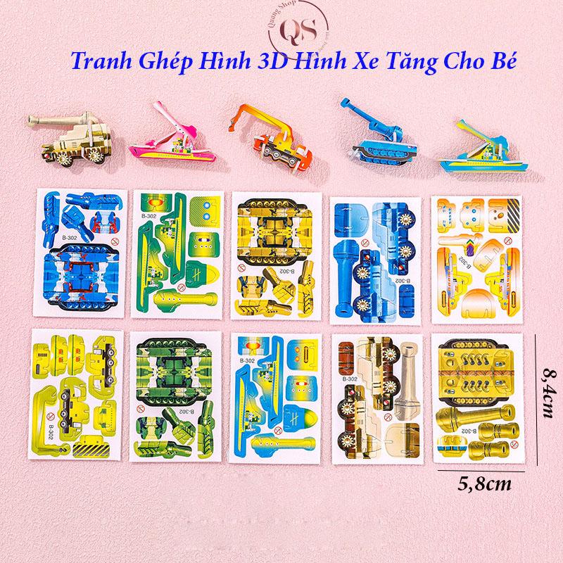 Đồ Chơi Lắp Ráp Mô Hình Xe Tăng 3D Giấy Cho Bé Dễ Dàng Tháo Ráp Nhiều Màu Sắc Toys