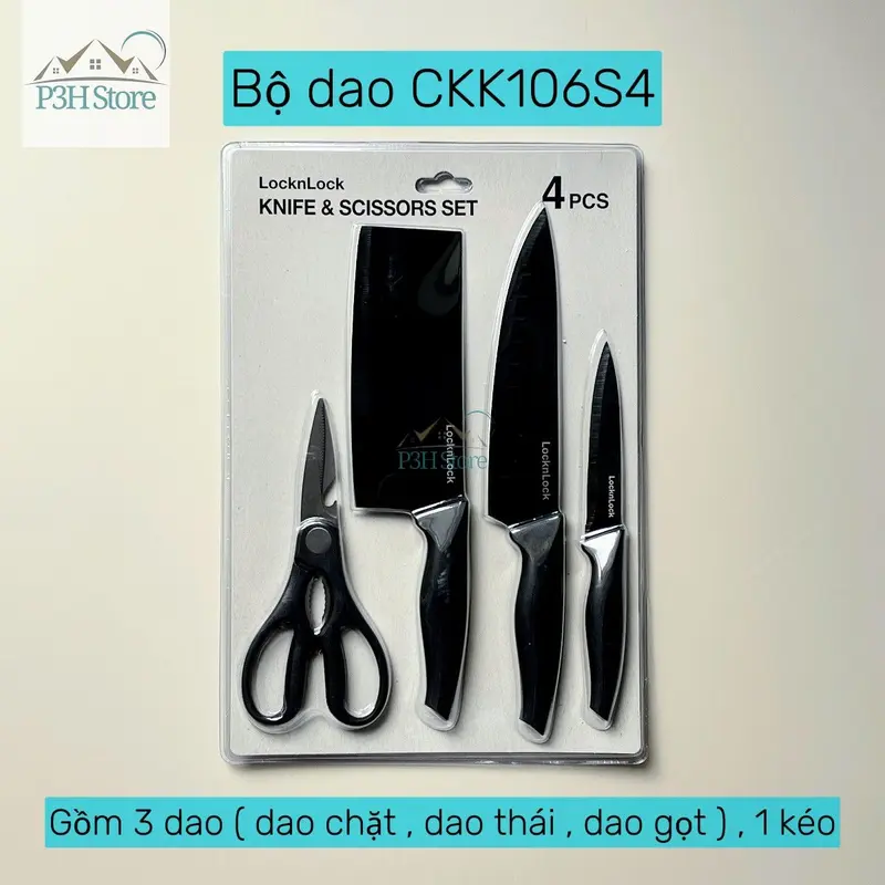 Vĩ dao nhà bếp 4 món LocknLock CKK106S4 màu đen 1