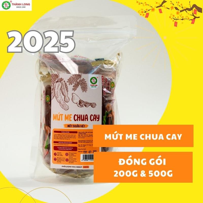 Mứt me tươi Thành Long dẻo cay chua thơm ngon có kiểm định VSATTP gói/bịch 200g/500g Hữu cơ Ít chất béo Tự nhiên Vị trái cây Snack Ăn Vặt Thức Ăn Food