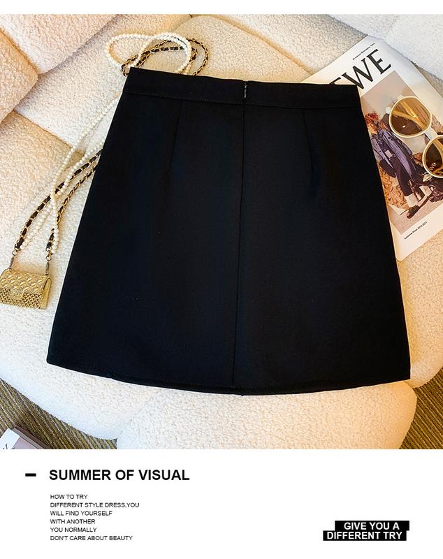 Product Introduction of AMMIN Korean style zipper high waist fashion pleated chiffon skirt Women 2024 Spring Fall retro solid color commuter A-line anti-slip hip wrap one-step dress 15