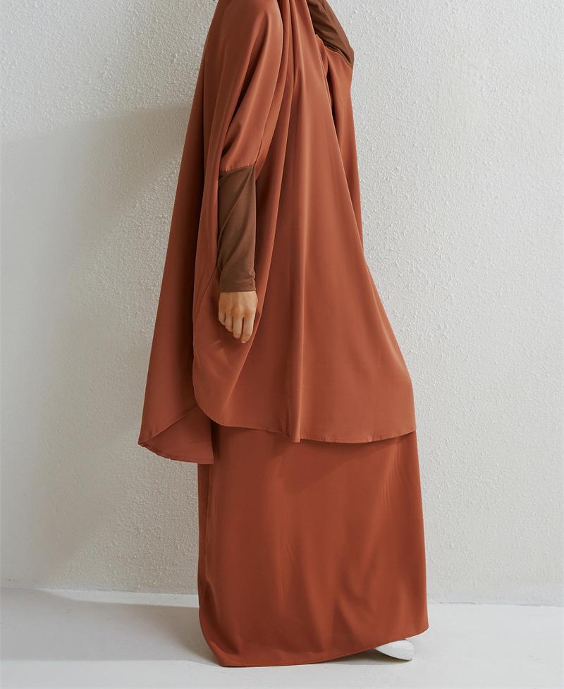 Product Introduction of Two-Piece High-Quality Large Size Clothing, Women's Clothing, Clothing Apparel, Solid Color Long Sleeve Skirt Long Robe 20