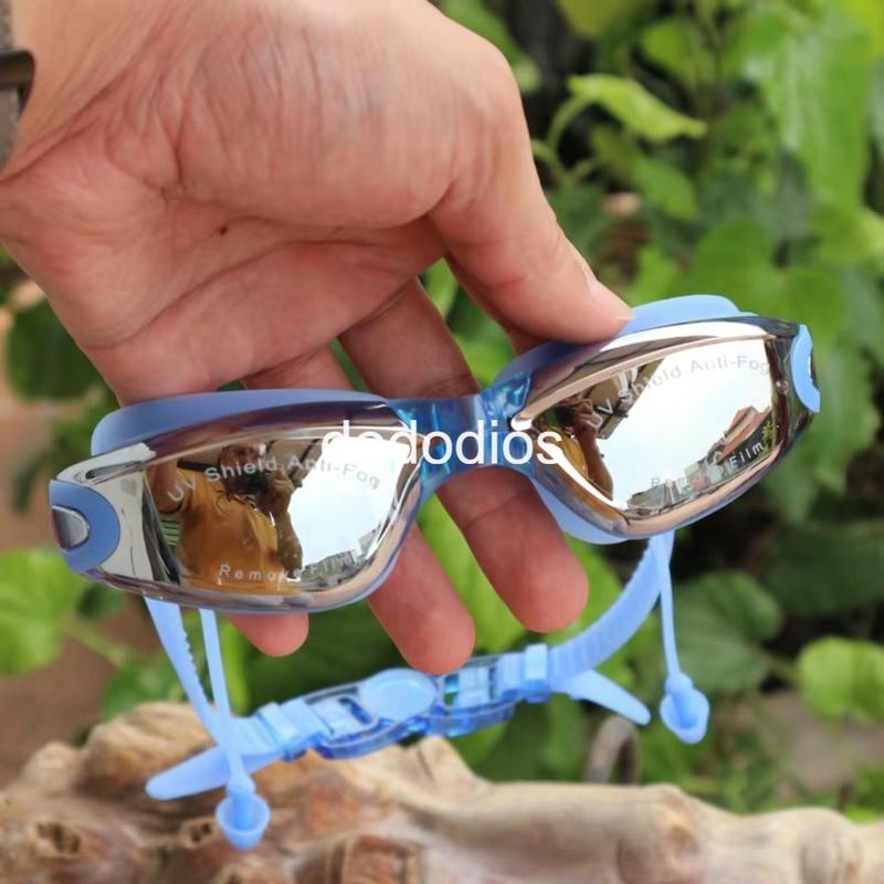 Kính bơi tráng gương có nút bịt tai TẶNG KÈM BỊT MŨI VÀ KẸP MŨI - kính bơi xịn ngưới lớn cao cấp - Hàng chính hãng dododios Phụ Kiện Tim Sport