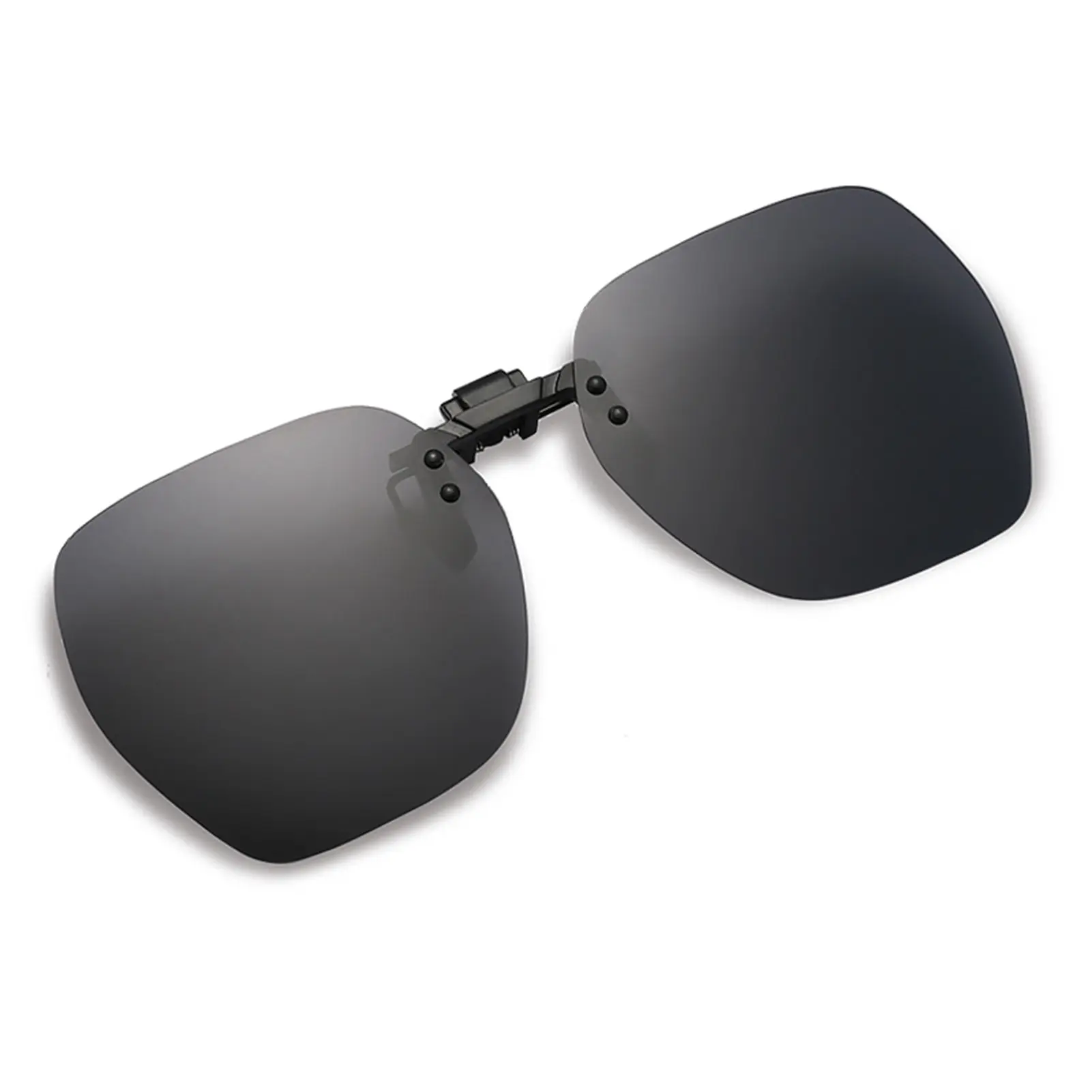 New Polarized Clip-on Flip Up Metal Clip Rimless Sunglasses for Prescription Glasses