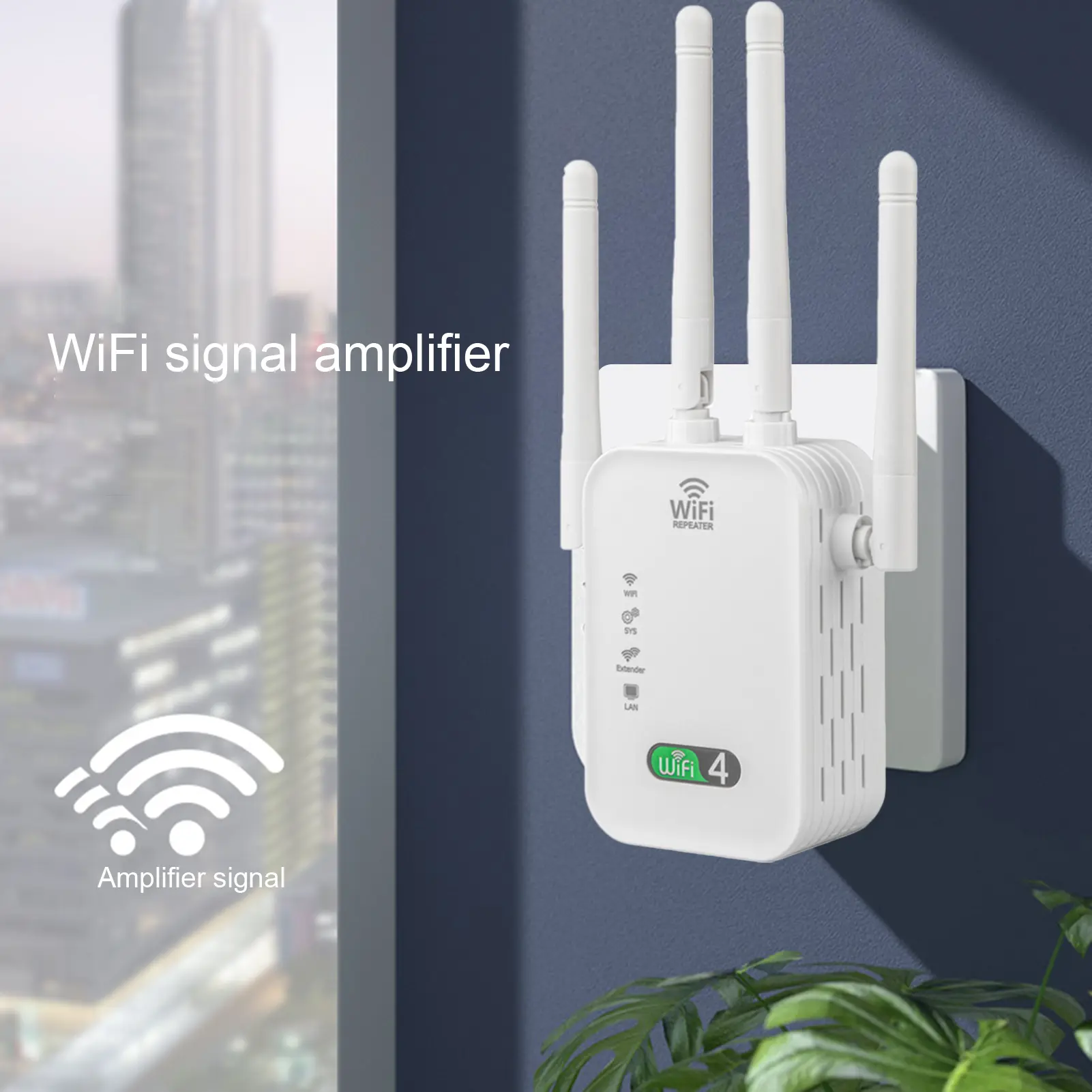WiFi Repeater Stable Transmission Plug And Play High Speed Long Range Coverage with Ethernet Port Signal-Enhancement Wide Application WiFi Extender Signal Booster Home Supply