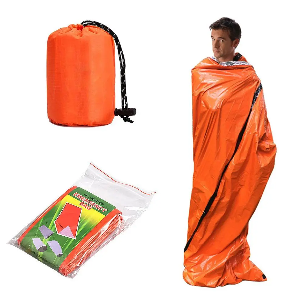 Outdoor Emergency Sleeping Bag, Waterproof & Windproof Camping Sleeping Bag, Portable Emergency Warm Sleeping Bag for Outdoor Camping Hiking