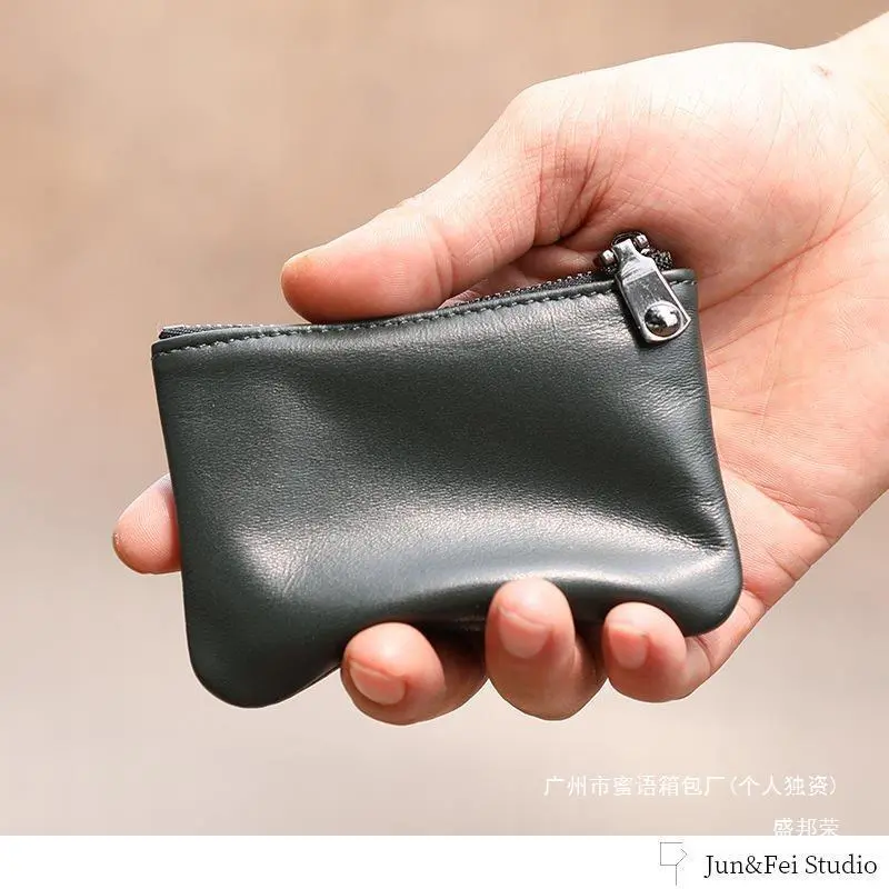 Factory Direct Sale Coin Purse Men's Key Wallet Small Wallet Coin Short Mini Handbag Black Large Dark Brown Large